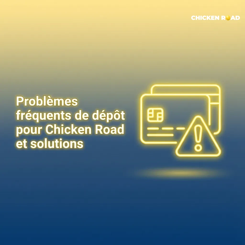 Illustration des problèmes de dépôt Chicken Road avec conseils pour paiements refusés, en attente, minimum et bonus non crédité