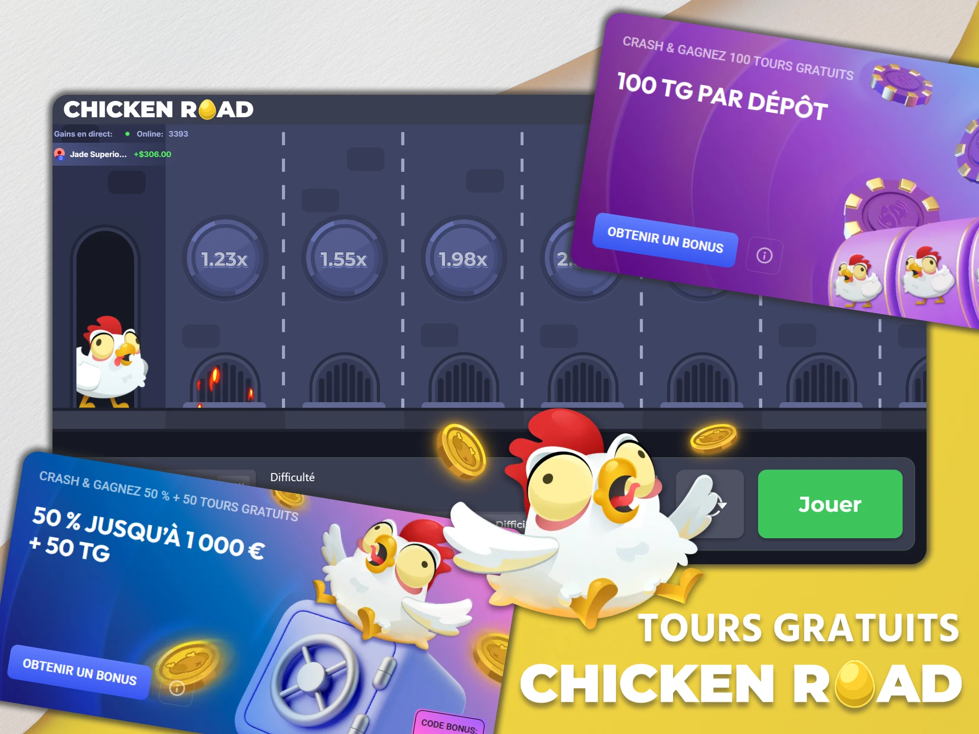 Les tours gratuits pour Chicken Road font partie de l'éventail des bonus proposés.