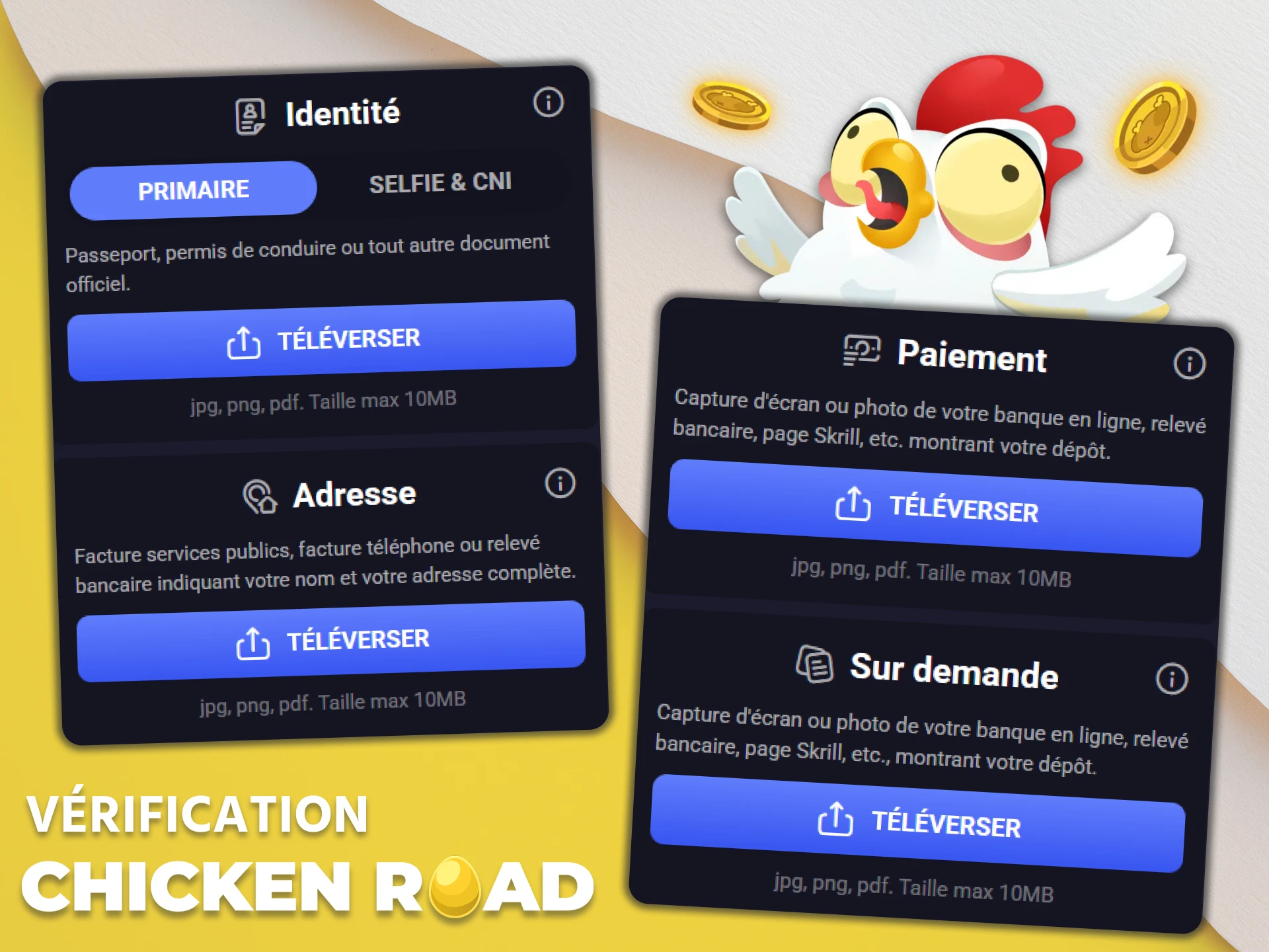 Vérifiez votre compte avant de lancer le jeu Chicken Road afin de jouer en toute sécurité.